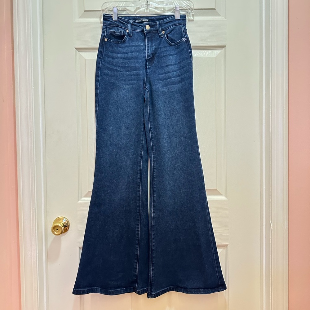 Fashion Nova Indigo Wide Leg Jeans